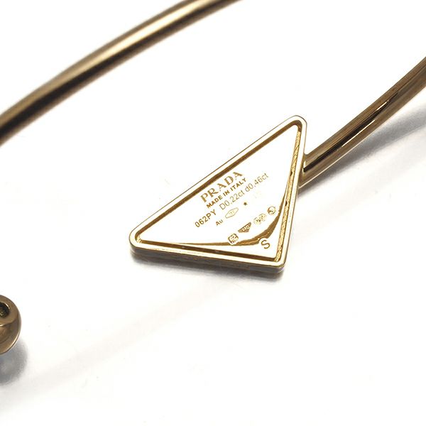 プラダ ブレスレット ダイヤ 0.22ct/0.46ct  バングル カフ S刻印 K18YG 保証書