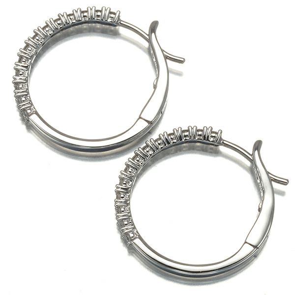 タサキ ピアス ダイヤ 0.17ct/0.17ct  フープ K18WG 