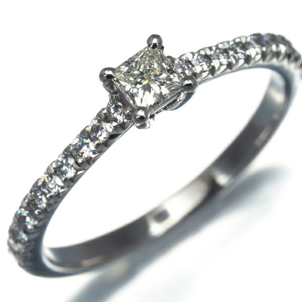 ティファニー リング ダイヤ 0.18ct ソリティア プリンセスカット 11.5号 Pt950 