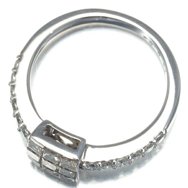 ダイヤ 0.63ct/0.20ct ミステリーセッティング  リング K18WG 