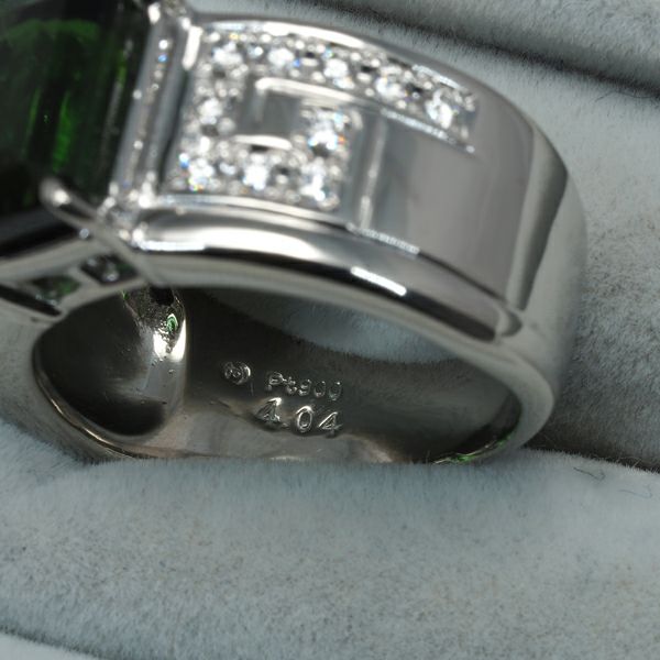 タサキ リング グリーントルマリン 4.04ct ダイヤ 0.28ct  13.5号 Pt900 