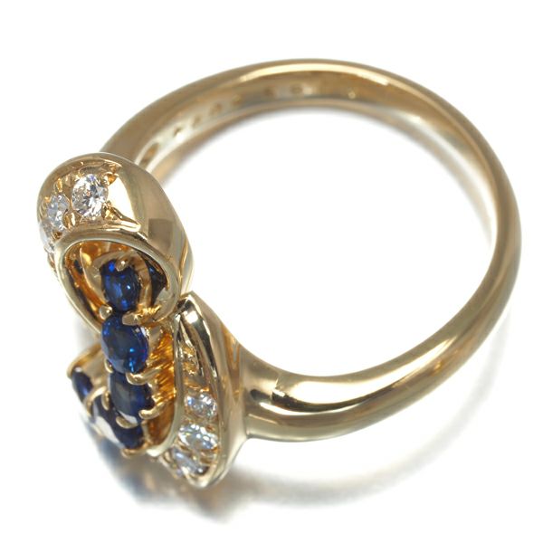 ポーラ リング サファイア 0.65ct ダイヤ 0.23ct  13号 K18YG 