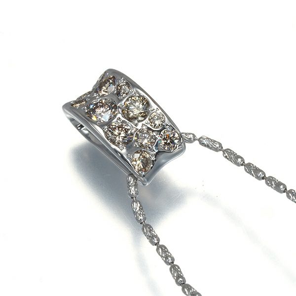 カシケイ ネックレス ダイヤ 0.45ct メランジェ  K18WG 