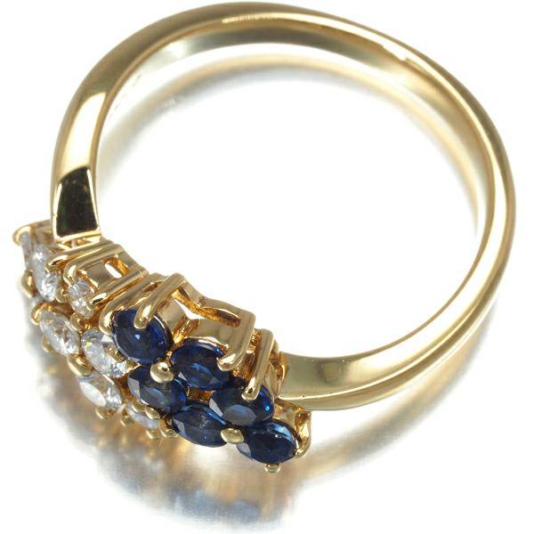 ミキモト リング サファイア 0.52ct ダイヤ 0.35ct  10.5号 K18YG 