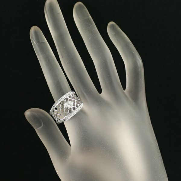 ダイヤ 0.406ct/0.22ct 透かし  リング Pt900 