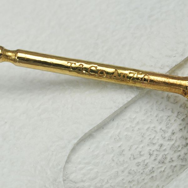 ティファニー ピアス ダイヤ 0.08ct バイザヤード 片耳 K18YG 