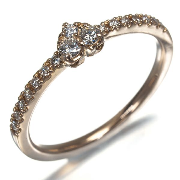 ポンテヴェキオ リング ダイヤ 0.18ct  ハート 10号 K18PG 