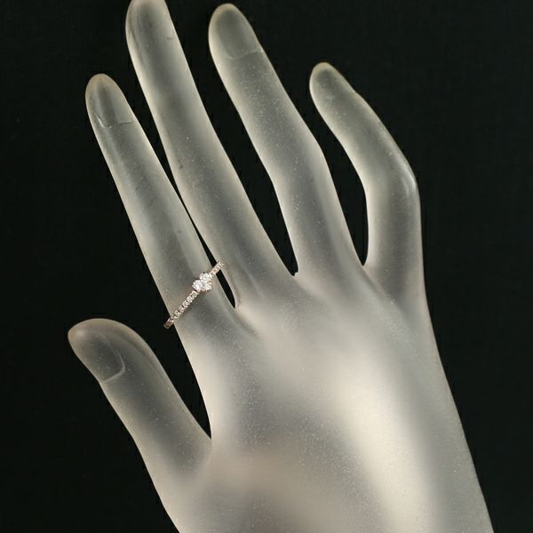 ポンテヴェキオ リング ダイヤ 0.18ct  ハート 10号 K18PG 