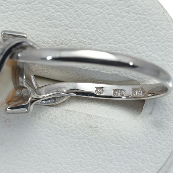 ミキモト リング パール アコヤ真珠 9.0mm ダイヤ  12号 K14WG 