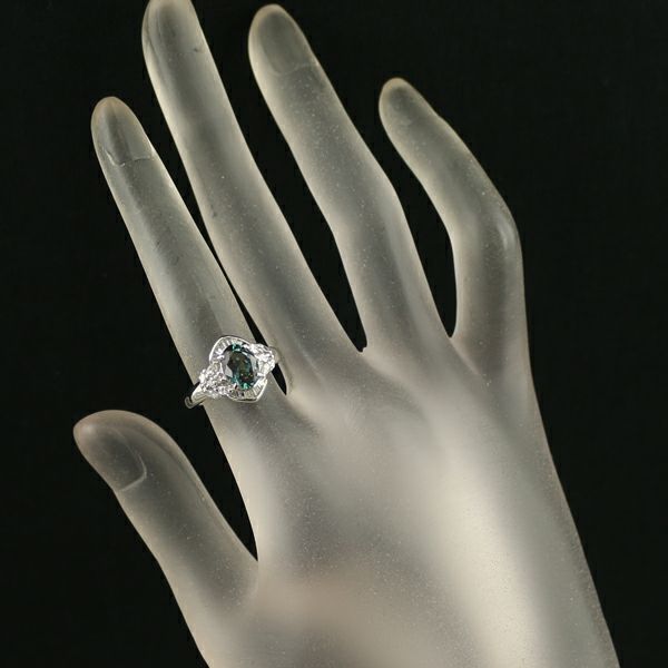クレサンベール リング 再結晶アレキサンドライト 1.41ct ダイヤ クラシック 10号 Pt900 ソ