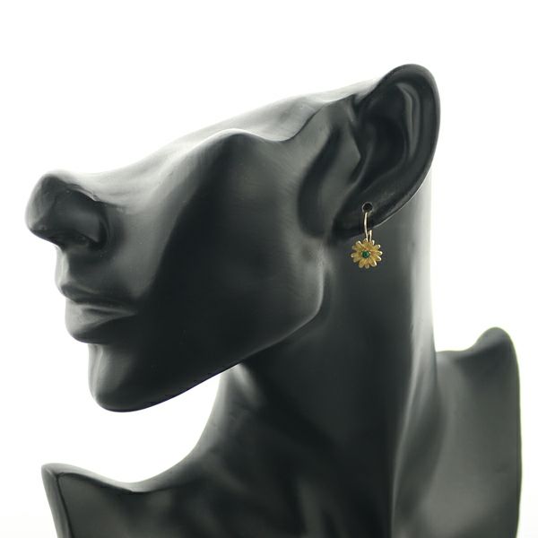 エメラルド 0.06ct/0.06ct フラワー  ピアス K18YG 