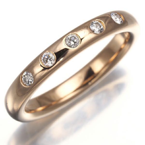 ティファニー リング ダイヤ スタッキングバンド ウェディング 2.8mm　5P 6.5号 K18PG 