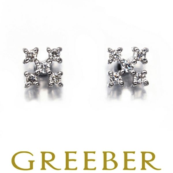 ミキモトペルリータ ピアス ダイヤ 0.02ct/0.02ct  クロス K18WG/Pt900 