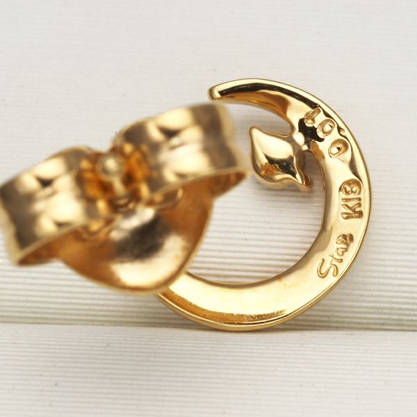 スタージュエリー ピアス ダイヤ 0.01ct/0.01ct Moonlight ムーン K18YG 