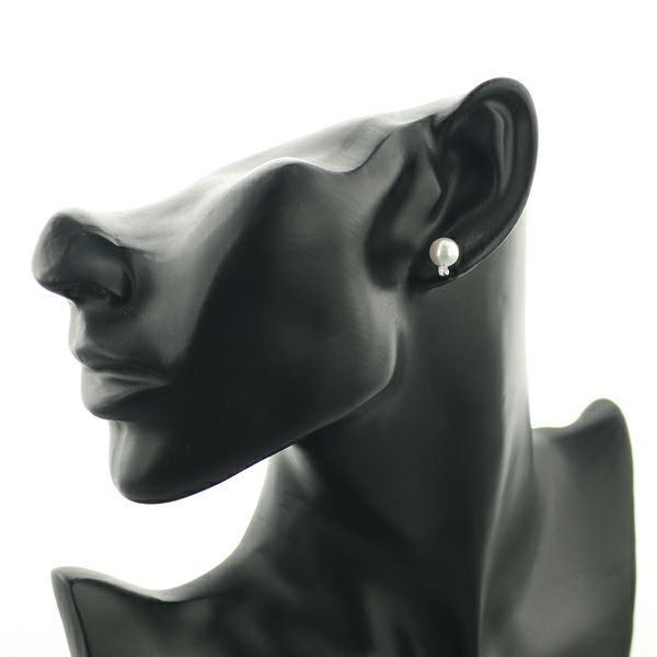 ミキモト ピアス パール アコヤ真珠 7.5mm ダイヤ   K18WG 