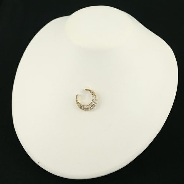 ブラウンダイヤ 0.74ct ムーン  ペンダントトップ K18YG 