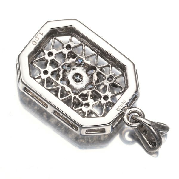 ダイヤ 1.00ct 透かし フラワー ミルグレイン  ペンダントトップ Pt900 