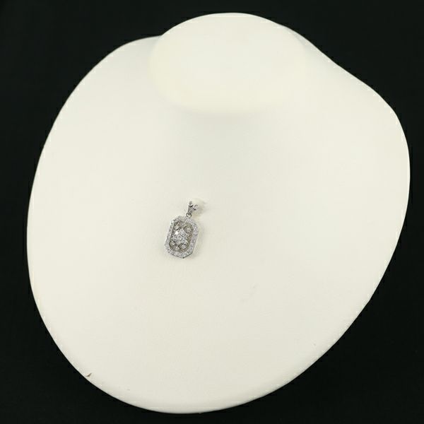 ダイヤ 1.00ct 透かし フラワー ミルグレイン  ペンダントトップ Pt900 