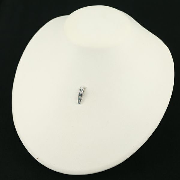 ブルー&クリア ダイヤ 0.39ct/0.36ct プリンセスカット  ペンダントトップ Pt900 