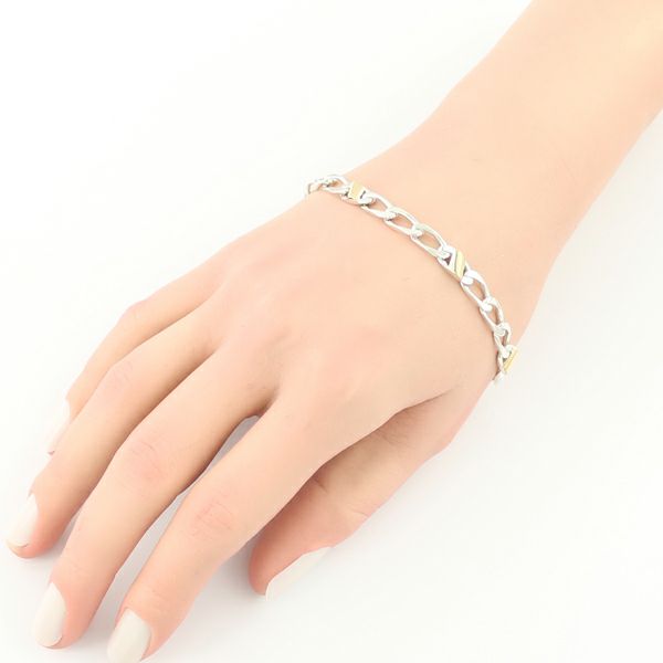 ティファニー ブレスレット  フラットリンク チェーン シルバー925/K18YG 