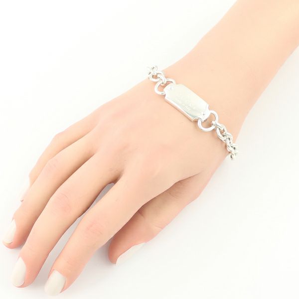 グッチ ブレスレット ロゴプレート  18刻印 シルバー925 