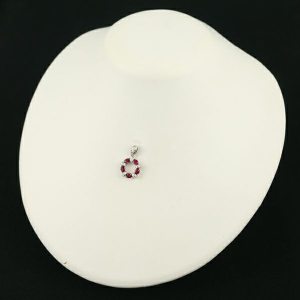 タサキ ペンダントトップ ルビー 0.86ct ダイヤ 0.13ct   Pt900 