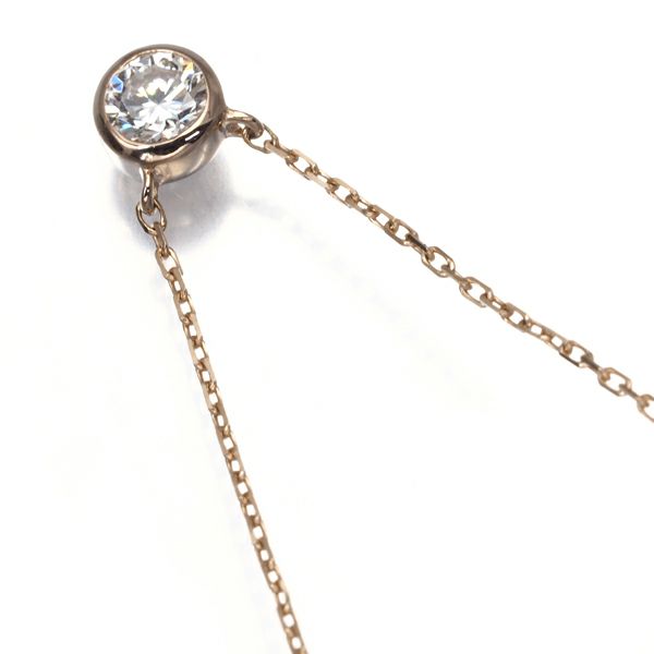 エテ ネックレス ダイヤ 0.20ct  一粒 K18PG 