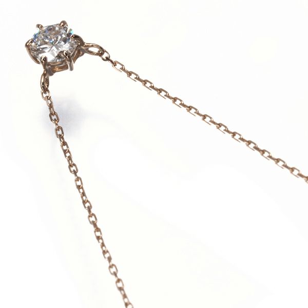 ヴァンドーム ネックレス ダイヤ 0.15ct  一粒 K18PG 
