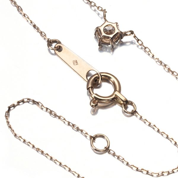 ヴァンドーム ネックレス ダイヤ 0.15ct  一粒 K18PG 