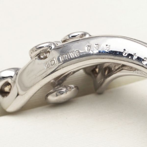 カシケイ イヤリング ブラウン&クリアダイヤ 0.35ct/0.12ct ベゼル  K18WG/K14WG 