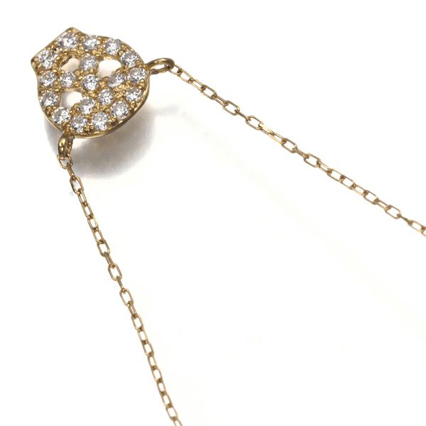 エテ ネックレス ダイヤ 0.18ct  スカル K18YG 