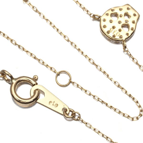 エテ ネックレス ダイヤ 0.18ct  スカル K18YG 