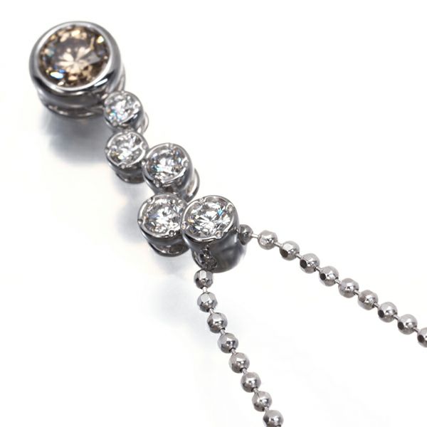 カシケイ ネックレス ダイヤ 0.31ct/0.20ct ベゼル  Pt900/Pt850 