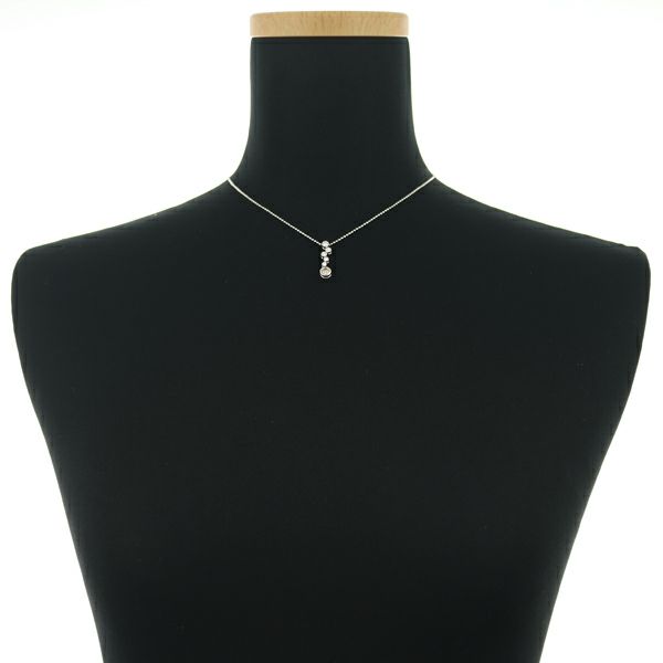 カシケイ ネックレス ダイヤ 0.31ct/0.20ct ベゼル  Pt900/Pt850 