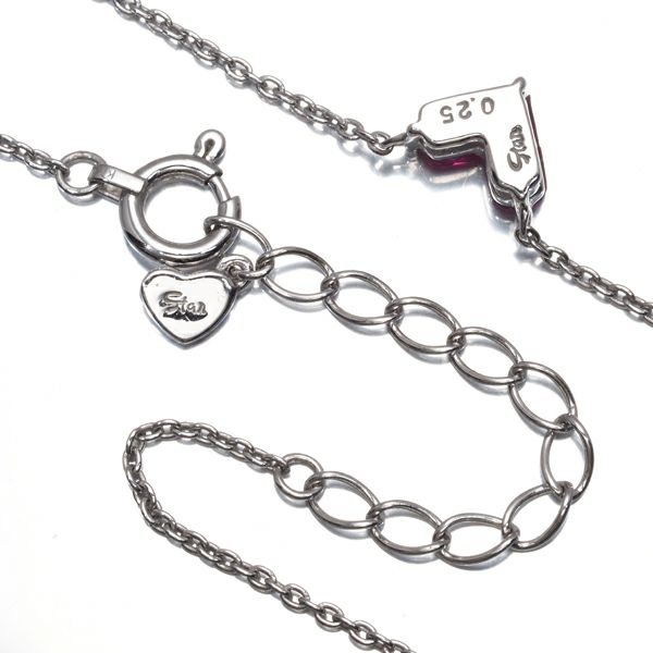 スタージュエリー ネックレス ルビー 0.25ct ミステリアスハート  K18WG 