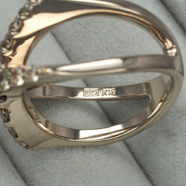 カシケイ リング ダイヤ 1.00ct ネイキッド 12号 K18BG 
