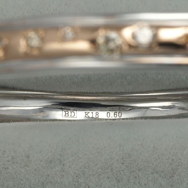カシケイ ブレスレット ダイヤ 0.60ct メランジェ バングル K18PG/WG 