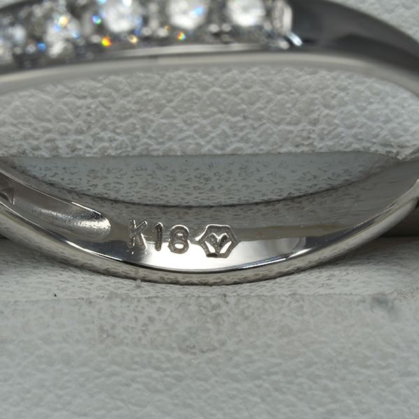ヴァンドーム リング ダイヤ 0.29ct  ウェーブ 15号 K18WG 