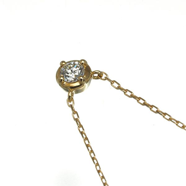 アーカー ネックレス ダイヤ 0.05ct  一粒 K18YG 