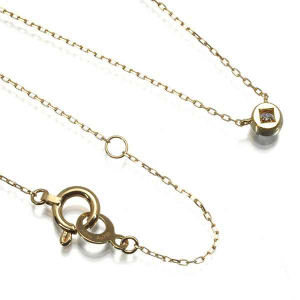 アーカー ネックレス ダイヤ 0.05ct  一粒 K18YG 
