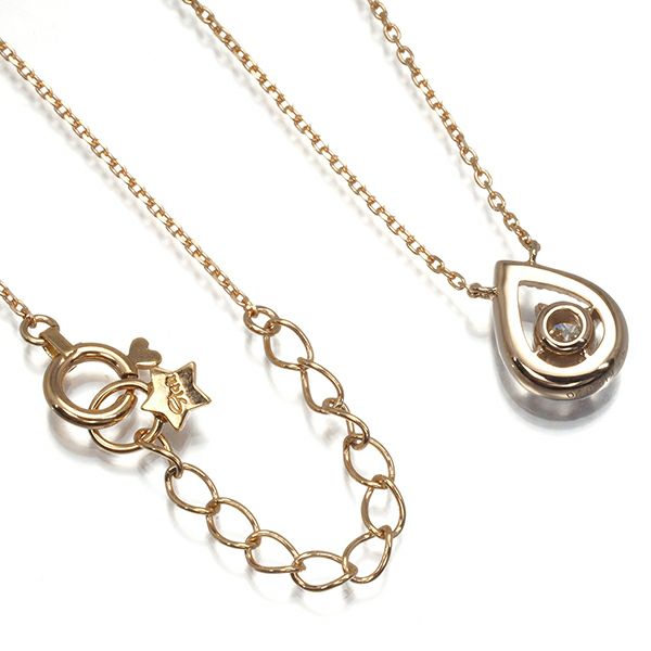 スタージュエリー ネックレス ダイヤ 0.20ct  ティアドロップ K18PG 