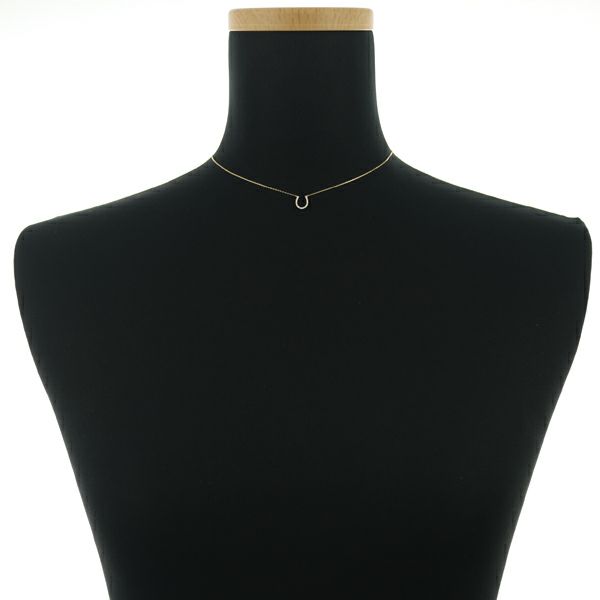 スタージュエリー ネックレス ダイヤ 0.05ct  ホースシュー K18YG 