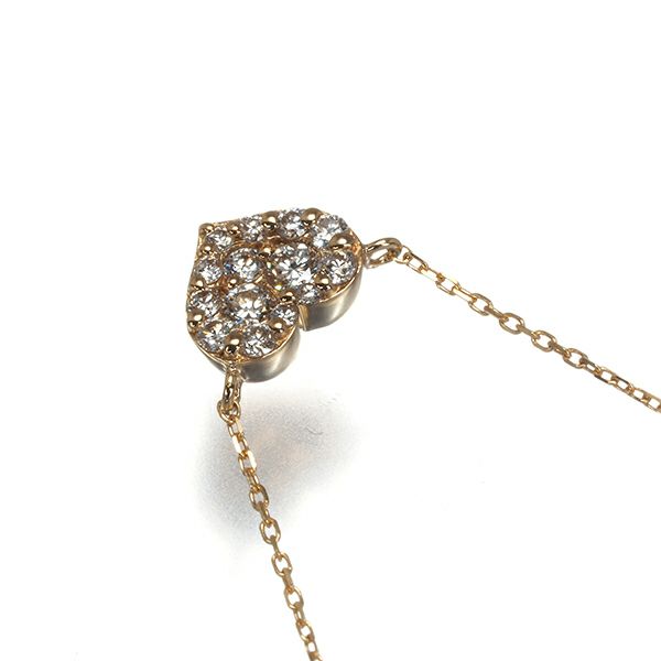 ポンテヴェキオ ネックレス ダイヤ 0.13ct  ハート K18PG 