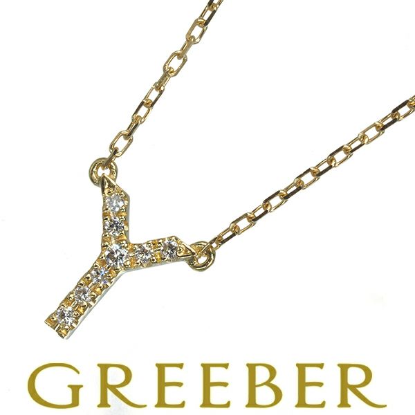 アーカー ネックレス ダイヤ 0.03ct  イニシャル Y K18YG 