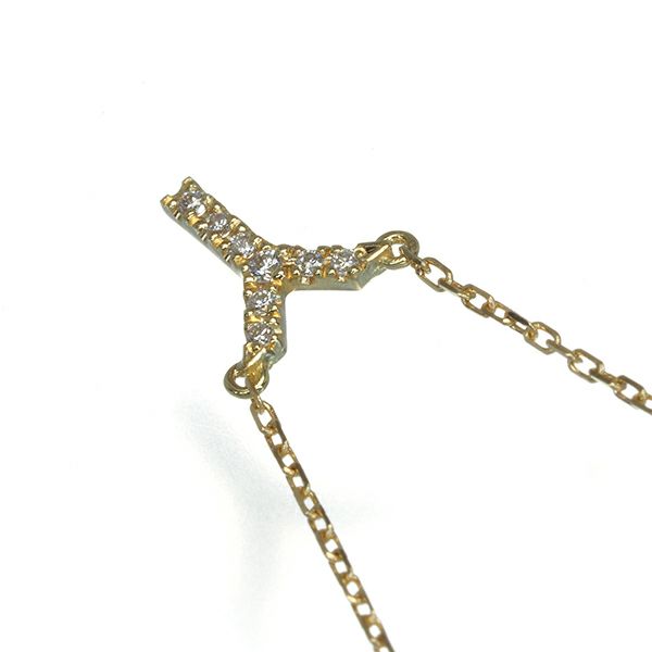 アーカー ネックレス ダイヤ 0.03ct  イニシャル Y K18YG 