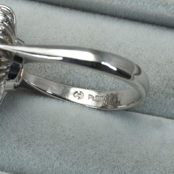 タサキ リング パール 白蝶真珠 9.8mm ダイヤ 0.76ct  12号 Pt900 ソーティング