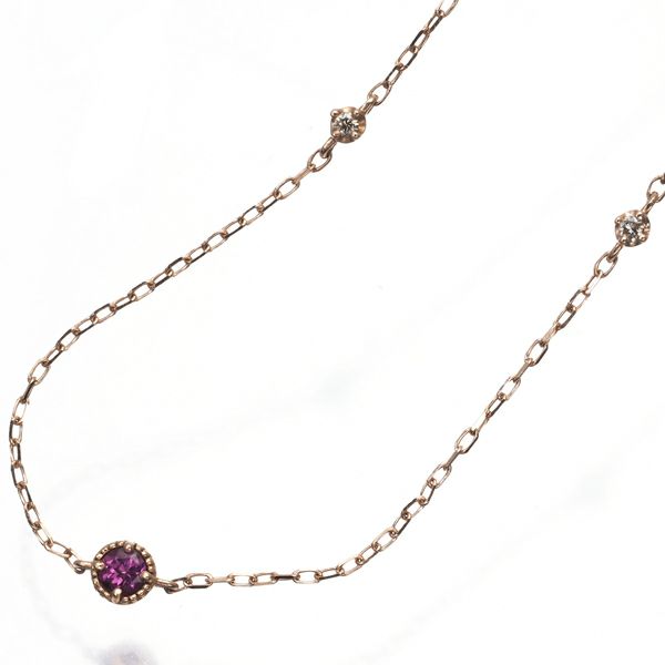 4℃ ブレスレット ロードライトガーネット ダイヤ   K10PG 