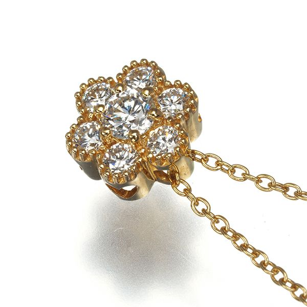 ポンテヴェキオ ネックレス ダイヤ 0.47ct  フラワー K18YG 