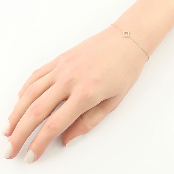 アーカー ブレスレット ダイヤ 0.08ct  スクエア K18YG 