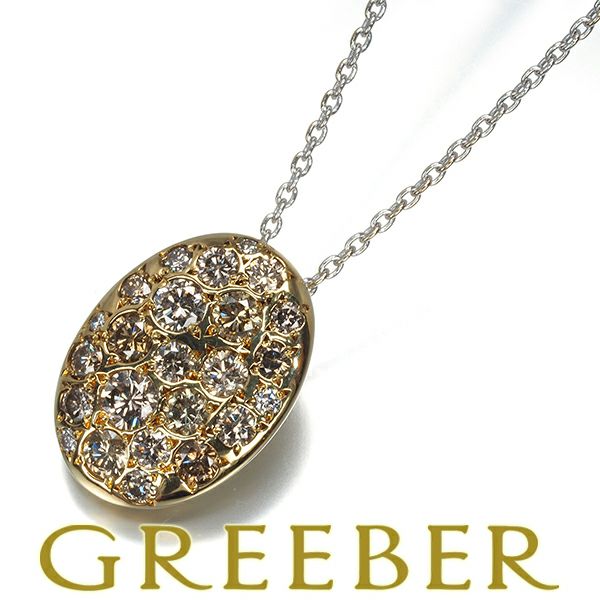 カシケイ ネックレス ダイヤ 1.00ct メランジェ オーバル K18YG/WG 